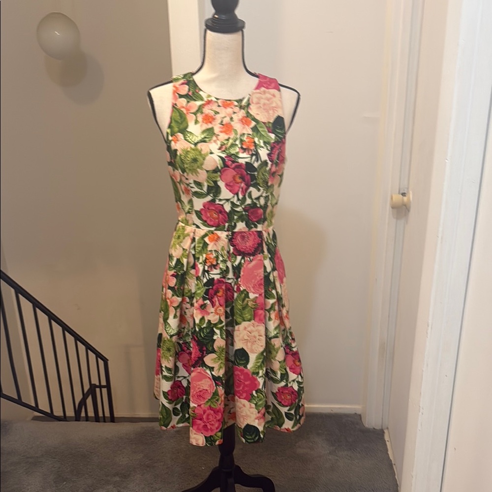 Eliza J Multicolor Floral Midi Dress